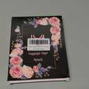 Initial Luggage Tags for Suitcases 4 Pack TSA Approved, PU Leather Luggage Suitcase Tags for Travel Baggage Name Personalized, Bag Tags for Easy Identification - Black & Pink Floral (Letter U)