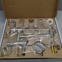 MSTJRY Brushed Pot Filler Faucet Wall Mount Commercial Kitchen Faucets Stainless Steel Stretchable Double Joint Swing Arm Single Hole Two Handle Kitchen Stove Faucet