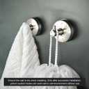 YOHOM Stainless Steel Vacuum Suction Cup Bathroom Shower Holders - Removable Towel Rack, Bathrobe and Loofah Hooks with Brushed Finish