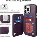 GUERNICA for iPhone 16 Pro Wallet Case with RFID Blocking Card Holder for Women Men, Kickstand Shockproof Phone Case for iPhone 16 Pro(6.3"),Dark Purple