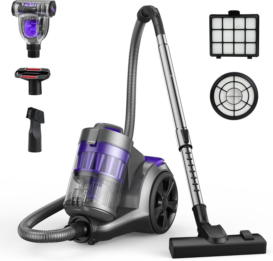 Canister Vacuum Cleaner, 1700W 45Kpa Bagless HEPA Vacuum