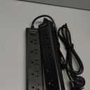 2 Pack Power Strip Surge Protector-5 Widely Spaced Outlets 3 USB Ports(1 USB C Port), 1250W/ 10A with 5Ft Extension Cord, Power Strips with Surge Protection, Wall Mount for Home Office, Black