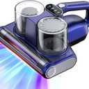 Mattress Vacuum Bed Vacuum Cleaner 16Kpa Suction 253.7nm UV-C Light, 140F Heated Air, 30000 RPM Brushroll, Ultrasonic, HEPA Filter, Handheld Vacuums for Carpet/Sofa, 500W Corded, (Light Blue)