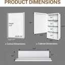 16x26 inch Bathroom Medicine Cabinet with Mirror, Platstic Framed Beveled Edge Mirror Cabinet with Removable Shelves, Extra Storage Space, Recessed or Surface Mount, CS5004-1626