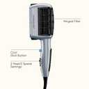 Conair 3-in-1 Styling Hair Dryer, 1875W Blow Dryer with 3 Styling Attachments to Detangle, Straighten, and Volumize, Ionic Technology, Dual Voltage