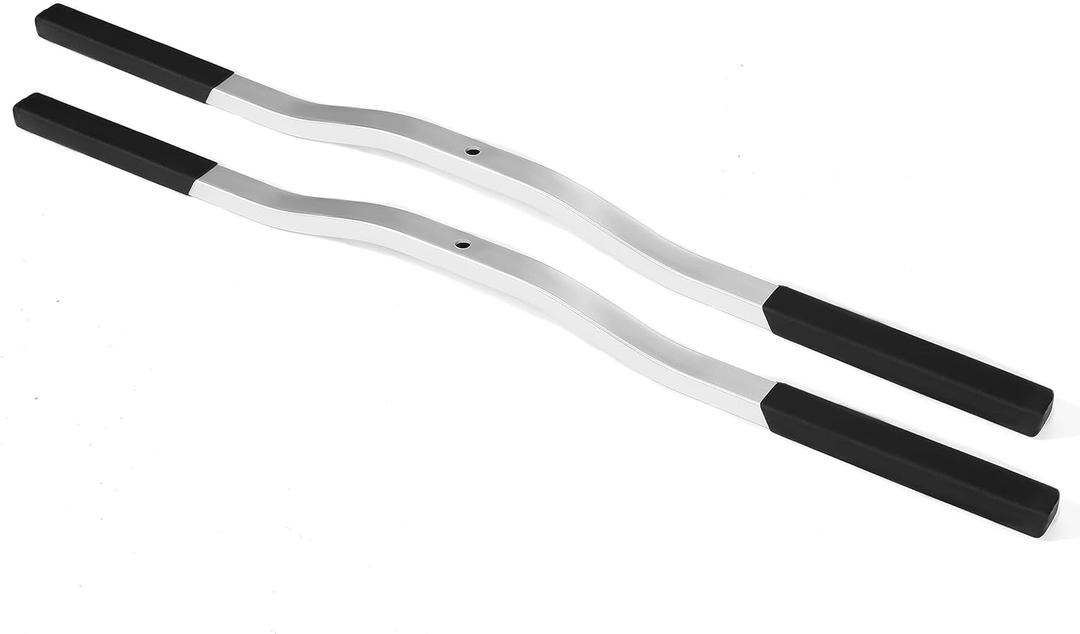 KUAFU Snowmobile Trailer Ski Tie Down Hold Down Bar 1 Pair Black & Silvery