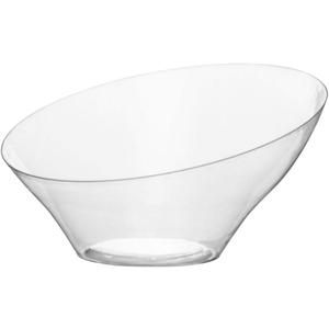 Clear Angled Angled Serving Bowls - Disposable Plastic Bowls, Bulk Case of 50 - Catering, Parties, Restaurant & Food Service