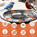 Bird Bath Heater,Birdbaths De-Icer,Birdbath Water Heater Deicer with Thermostatically Controlled,Heated Bird Bath Deicer Suitable for Birdbath Farm Livestock Drinking Outdoors in Winter,Black