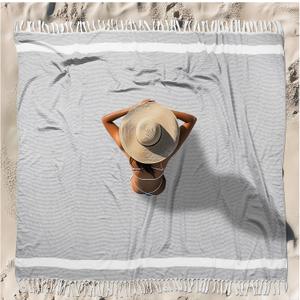 Oversized Turkish Beach Towel Blanket XXL Cotton Sandproof Towels Boho Woven Extra Large Big Sand Free Giant Throw Blankets Huge Quilt XL Picnic Camping Necessities Cloud For Adult Gifts Grey (XXXL(88x82 IN,224x208 CM))