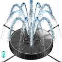 Solar Fountain with 3 Spray Height, Works in Shade, 3.5W Glass Solar Bird Bath Fountains with 2000mAh Battery and 4 Rotating Rods, 7 Nozzles, Outdoor Water Fountain Pump for Garden, Pool, Pond