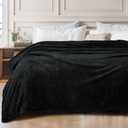 Exclusivo Mezcla Fleece Bed Blankets Queen Size, Ultra Soft, Lightweight and Fuzzy Black Blanket for Women, Home Decor, 90x90 Inches