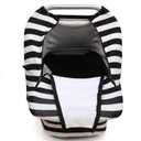 ACRABROS Car Seat Covers for Babies,All Season Infant Carseat Cover Canopy for Boys and Girls,Stretchy Adjustable Peeping Window with Mesh Cover,Warm Breathable Universal,Black White Stripe