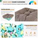 RACE LEAF 19" x 19" Patio Chair Cushions Brown - Outdoor/Indoor Tufted Memory Foam Chair Pads Set of 2, Water-Resistant Olefin Chair Seat Cushion Non-Slip Backing