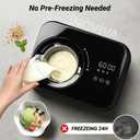 Inoviva Ice Cream Maker Automatic 1.7 Pt, No Pre-Freezing,Built-In Compressor, Digital Display & Timer,3 Presets, Makes ice cream, Gelato, Perfect for home & party, IM001