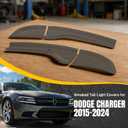 TENGBASE Smoked Black Tail Light Covers for 2015-2024 Dodge Charger, Protective Rear Lamp Guards, Exterior Automotive Accessories