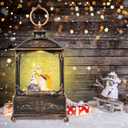 10.8'' Christmas Snow Globe Lantern Snowman with Holiday Tree Musical LED Lighted Scene Water Swirling Glitter with 6H Timer,Battery & USB Powered for Christmas Home Decoration Gift (Jesus)