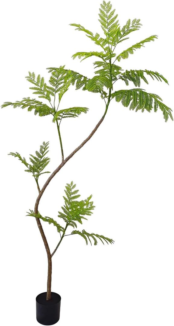 Artificial Jacaranda mimosifolia Tree, 68in Tall Fake Plants Artificial Umbrella Plants for Indoor, Fake Trees for Office Home Living Room Floor Patio Greening Porch Decor (5ft 9in)