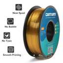 GIANTARM 3D Printer Filament, Silk Gold Pla Filament, 1Kg(2.2lbs) Spool, 1.75mm Dimension Accuracy +/- 0.03mm, 3D Printing Filament