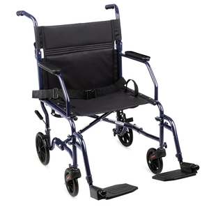 Carex Transport Wheelchair With 19 inch Seat, Folding Transport Chair with Foot Rests, Foldable Lightweight Wheelchair Foldable for Storage and Travel