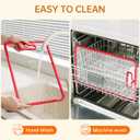 2Pcs Red Glass Cutting Board for Kitchen, Tempered Glass Chopping Board with Non-Slip Edges, Dishwasher Safe Clear Cutting Board Set, Heat & Shatter Resistant, 15"11" & 13"9"