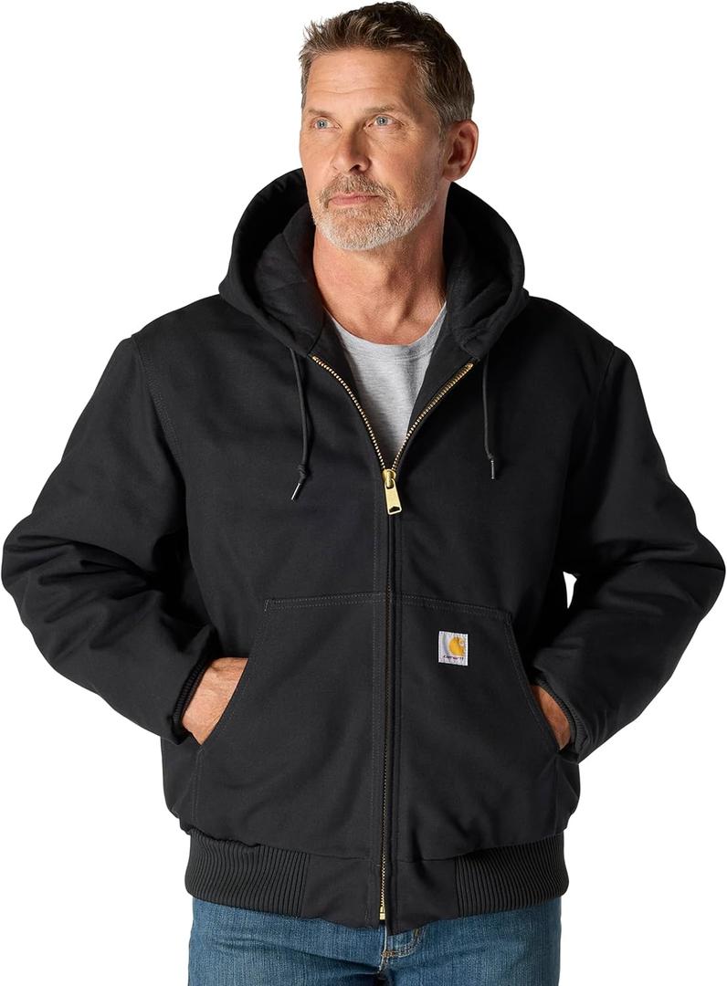 Carhartt Men's Iconic J140 Firm Duck Active Jac (4X-Large, Black)