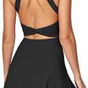 Heathyoga Tennis Dress with Built in Shorts and Bra Athletic Dress for Women Summer Cut Out Twisted Golf Workout Dress, Size L