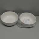 Mfacoy 2 Pack Salad Bowl, 8 inch 60 oz Large Serving Bowl Set, Deep Bowl for Kitchen, White Ceramic Bowl Set for Soup, Cereal, Ramen, Pasta, Salad, Dishwasher & Microwave Safe, Easy Clean