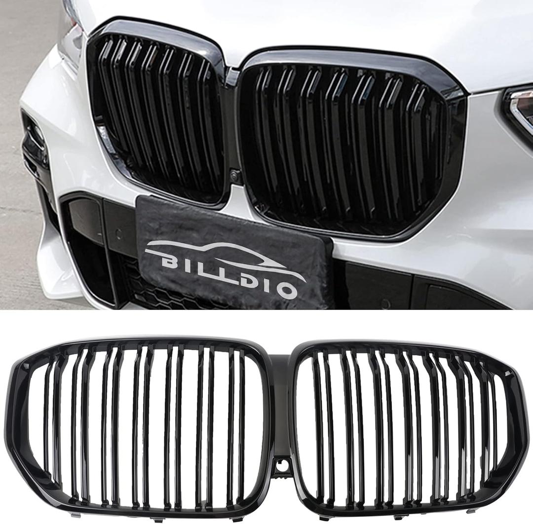 G05 Grill,Front Bumper Kidney Grille Compatible with 2019 2020 2021 2022 2023 X5 G05ABS Gloss Black Kidney GrilleDouble Slats