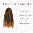 Marley Twist Braiding Hair 8 Packs Marley Twist Hair Twist Hair 24 Inch Afro Kinky Curly Twist Crochet Hair Twist Soft and Natural Hair (T27, 24 inch)