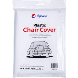 TopSoon 2Pack Heavy Duty Plastic Chair Cover,Furniture Living Room Chairs for Storage and Moving,Waterproof Dust-Proof Armchair Covers,Clear Couch Covers, 46-inch by 76-inch (76" x 46", Pack of 2)