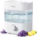 Humidifiers for Bedroom, 2L Tank for 15H, 20dB Quiet Mist Time, Dual Nozzles, Auto Shut-Off, Rotate to Adjust Mist Intensity, Rapid Ultrasonic Humidification for Baby Nursery and Plant (White)