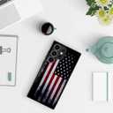 Compatible with Samsung Galaxy S22 Ultra Case American Flag Pattern Hard PC Back and Soft TPU Sides Scratchproof Shockproof Protective Case for Samsung Galaxy S22 Ultra