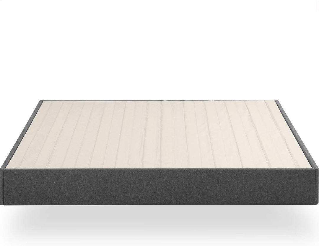 ZINUS Upholstered Metal and Wood Box Spring, 9 Inch Mattress Foundation, Easy Assembly, Fabric Paneled Design, Full