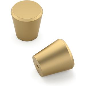 homdiy 10 Pack Matte Gold Cabinet Knobs Round Brushed Brass Kitchen Dresser Handles for Drawer Metal Hardware