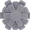 BYKITCHEN Pan Pot Protectors, Larger & Thicker Pan Protector with Stars, Set of 12 and 3 Different Sizes, Gray Pot Separator Pads for Stacking and Protecting Your Cookware