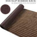 AYOHA Runner Rug 2' x 6' Indoor/Outdoor Carpet Runners, Hallway Kitchen Entryway Bedroom Area Rugs with Natural Non-Slip Rubber Backing, Garage mat, Brown/Brown Strip