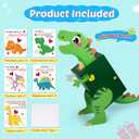 6 x Dinosaur Valentines Day Box and Cards for Kids School, Valentines Day Gifts for Kids with Valentine Dino Card for Classroom Exchange, Party Favor (1 Dinosaur Box, 32 Valentine Cards, 1 Teacher Card)