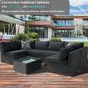 14Pcs Outdoor Cushion Covers Replacement Washable w/Zipper for 6-Seaters Sofa Patio Slipcovers Set Seat and Back Covers Only-25.6x25.6x3.9inch