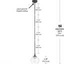 Globe Electric Harrow 1-Light Pendant, Gold Accent Socket, Shade 60312, 59.6", Matte Black with Clear Glass, Bulb Not Included
