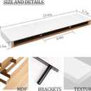 BAMEOS Floating Wall Shelves 24 x 6 Inch – Easy-Install Hanging Shelves with Hardware Included | Modern Decor Shelf for Bathroom, Bedroom & Living Room Storage, Set of 2, White, 24x6 2Pcs