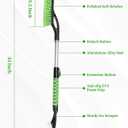 HEEYA Ice Scraper and Brush for Car, Extendable Snow Brush and Ice Scraper for Car Windshield Window, Car Snow Scraper and Brush with Foam Grip for SUV Truck Automobile Vehicle - Green