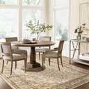 6x9 Area Rugs for Living Room,Machine Washable Low Pile Non Slip Stain Resistant Vintage Euro Floral Boho Desgin Carpet Rug for Bedroom Dining Room Kid's RoomHome Office,Natural Beige