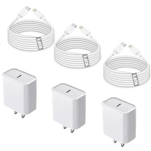 [Apple MFi Certified]Fast iPhone 14 Charger 3Pack,10FT USB C to Lightning Charging Cord with Fast USB Type C Charger Adapter for iPhone 14/14 Pro Max/13 Pro/13/12 Mini/12 Pro Max/11Pro Max/Xs and iPad