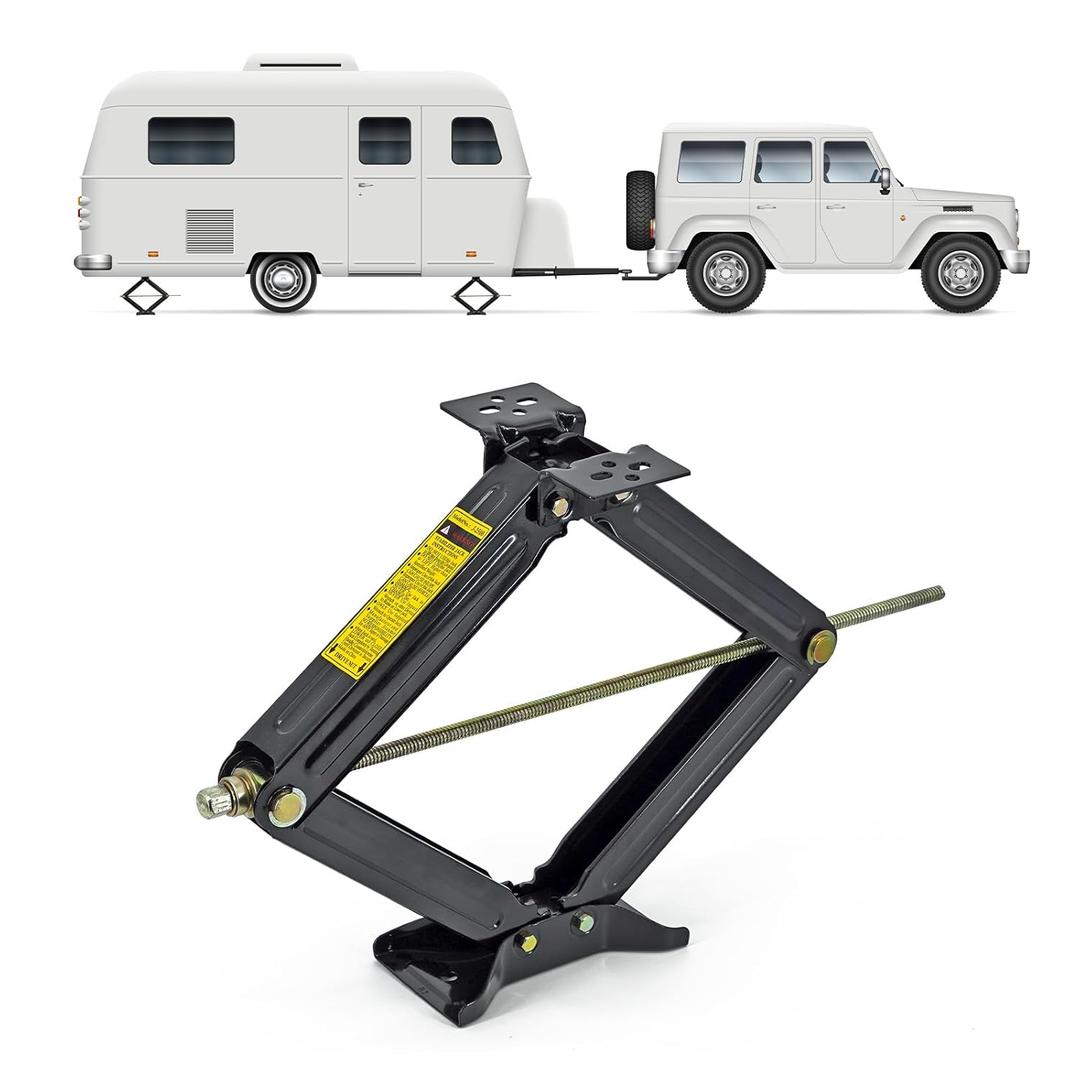 Cobra-Tek Universal RV Camper Travel Trailer Stabilizer Leveling Scissor Jack, Bolt-on or Weld-on, 2500 lbs Load Capacity, 24" inch Height, 5th Wheel, Stable Bow-Tie Base, j-2500, J2500, CBK-1124-PBK