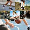 Anti-Blister Performance Sport Socks Seamless Toe Arch Compression Breathable Cotton Athletic Socks for Running Gym (White)