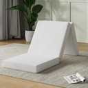 Novilla Foldable Mattress, Single Size Comfort Foam Trifold Mattress with Cloud Design Cover, 4 Inch Folding Mattress for Back Pain Relief, Suitable for Camping, RV Travel, 75"x25"x4" (White)