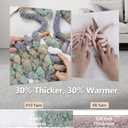 Cozyful Chunky Yarn for Hand Knitting - #10 Chunky Chenille Blanket Yarn, Jumbo Big Thick Chunky Yarns for Crocheting, Tie Dye Bulky Knit Yarns, 8 Skein (25 yds 8 oz Each Skein), Cream&Sage&Grey&Khaki