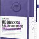Address Book with Alphabetical Tabs, Large Hardcover Password Book, Address Organizer Keep Track of Phone Numbers, Special Days, Birthdays, Anniversaries and Notes(7x 10, Light Purple)