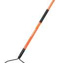 KOLEIYA Garden Rake Heavy Duty, 14-Tine Bow Rake with 57" Fiberglass Handle, for Soil Leveling, Lawn Care, Mulch Spreading, Leaf and Debris Cleanup