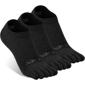 No Show Toe Socks for Men & Women, Athletic Running Coolmax 5-Finger Ankle Socks Low Cut, Soft & Moisture-Wicking L